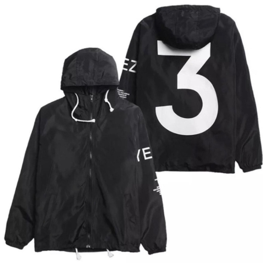 Yeezy Black Hooded Windbreaker Jacket
